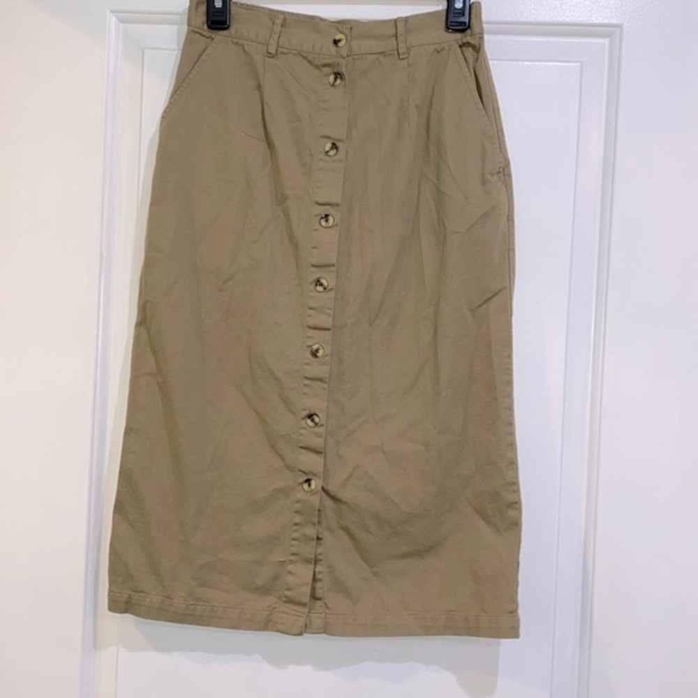 Vintage khaki cotton skirt size 10 - Picture 3 of 7